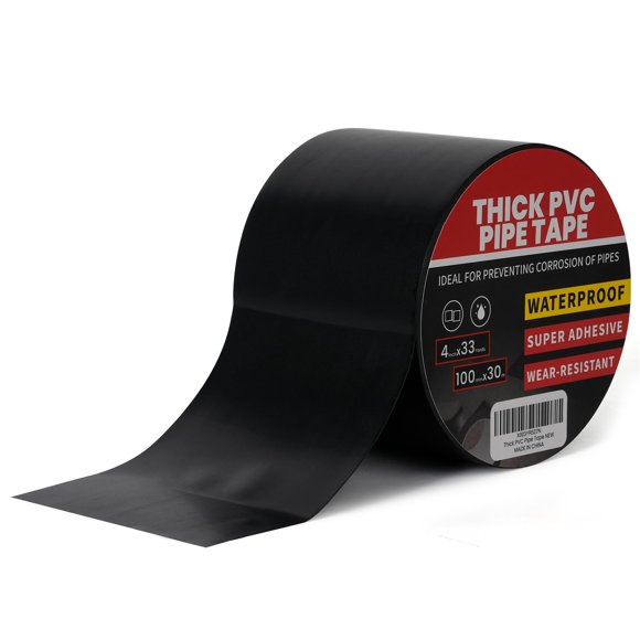 Cinta adhesiva para tubos TAPEBEAR, protección contra la corrosión, 10 mil, PVC negro, 4 cm x 30 m