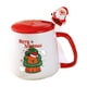 thumbnail image 2 of Adornos navideños, regalos navideños. Bonita taza navideña con tapa y cuchara. Taza de cerámica con Papá Noel y reno. Taza con tapa., 2 of 3