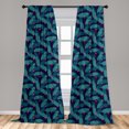 thumbnail image 4 of Ambesonne Botanical Curtains, Banana Leaves Flower, Pair of 28"x95", Dark Teal Teal, 4 of 4