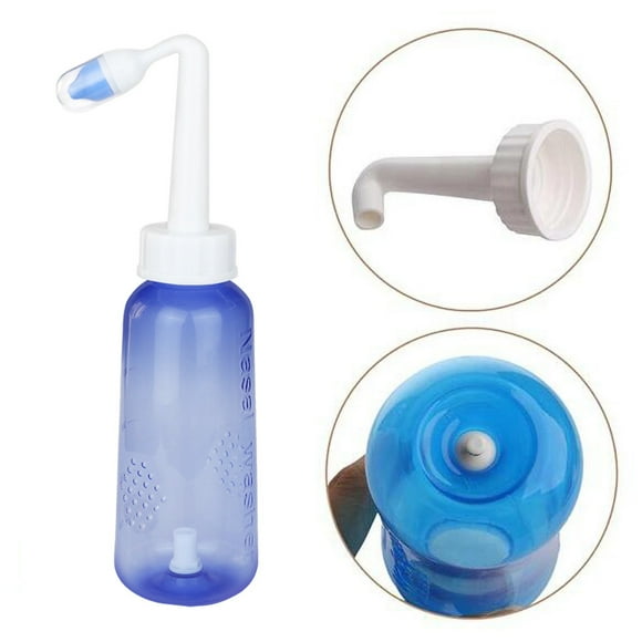 Xihbxyly Recipiente para Lavado Nasal, Botella Irrigadora de 500 Ml, Limpiador Nasal Salino, Solución de Uso Familiar, Higiene Nasal Regular, Ayuda para La Recuperación Posoperatoria, Incluye Lavado