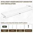 thumbnail image 2 of 48 Inch Floating Shelves, 12 Inch Deep Floating Shelves for Wall, Floating Shelf with Invisible Brackets, Deep Wall Shelves for Bathroom, Bedroom, Living Room, 1 Pack, White, 2 of 14