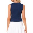 thumbnail image 3 of INSPIRE CHIC Jean Vest Top for Women V Neck Tie Front Sleeveless Waistcoat Denim Vests XS Dark Blue, 3 of 6