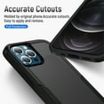 thumbnail image 3 of for iPhone 12/12 Pro Case, Phone Case Heavy Duty 2 in 1 Full Body Rugged Shockproof Hybrid Hard PC Soft TPU Bumper Drop Protective Girls Women Boy Men Covers for iPhone 12/12 Pro, Black, 3 of 7