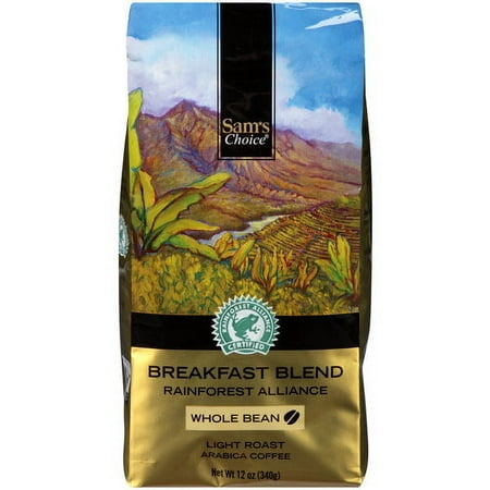 Sam's Choice Breakfast Blend Whole Bean Coffee, Light Roast, 12 oz