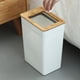 thumbnail image 5 of GOOHOCHY Papeleras minimalistas, prácticas, para cocina, baño, con tapa de madera, tamaño S, 5 of 8