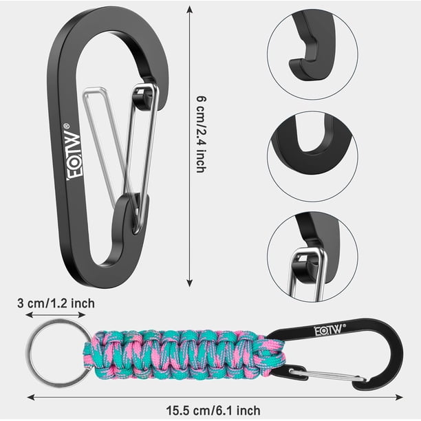 Clip De Mosquetón Con 4 Llaveros Resistentes Y Un Anillo En