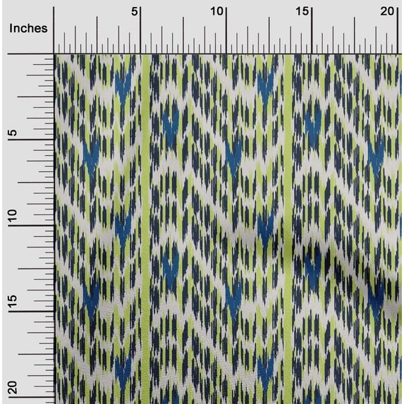 oneOone Viscose Jersey Fabric Stripe & Chevron Ikat Print Sewing Fabric BTY 60 Inch Wide