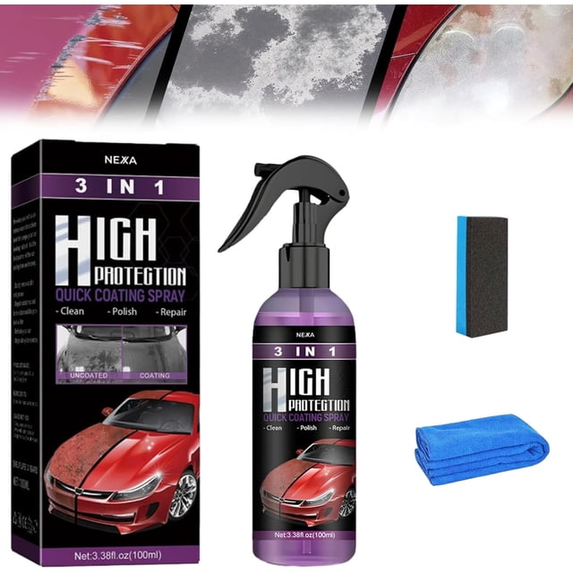 Turbo Shine Nexa, 2025 Upgrade 3 in 1 High Protection Fast Car Paint Spray, Automatic Manual Paint Color Change Cleaning Coating, Car Scratch Remover, for Metal, Tools, Cars (1 pcs)