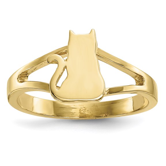 14k Polished Cat Ring R640