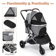 thumbnail image 4 of UBesGoo Pet Stroller 3 in 1, Folding Lightweight Dog Stroller with Detachable Carrier & Storage Basket, 4 Wheels Travel Stroller for Puppies Doggies Kitties, Grey, 4 of 9