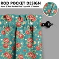 thumbnail image 4 of Rustic Floral Print Curtains 24" Short - 3 Panel Vintage Country Set with Bohemian Wildflowers, Farmhouse Rod Pocket Treatment, 4 of 5