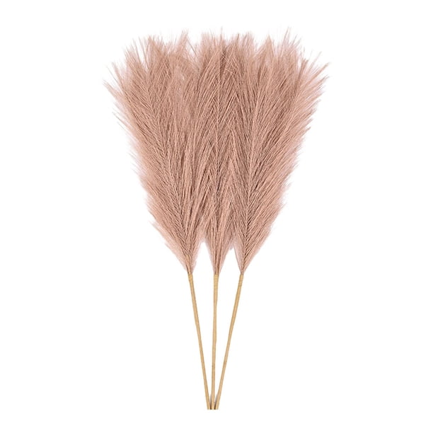 Matsuzay 3 unids/set Boho decoración Artificial Pampas Reed para no derramamiento y decoración del hogar duradera Downy Decoración del hogar Café ligero