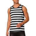 thumbnail image 5 of INSPIRE CHIC Father's Day Stripes Tank Top for Men's Striped Sleeveless T-Shirt Crew Neck Casual Vest 2XL Black White, 5 of 6