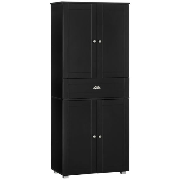 HOMCOM 72" Kitchen Pantry with Drawer, 4 Doors and 3 Adjustable Shelves