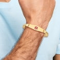 thumbnail image 2 of 14K Solid Yellow Gold Medical Alert Figaro Link Name Bar Identification ID Bracelet, 2 of 5