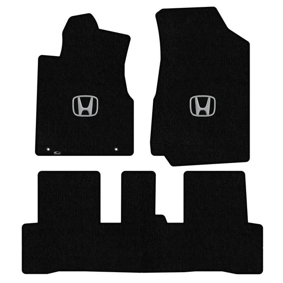 Lloyd Mats Custom Fit Floor Mats for Honda CR-V 2007-2011 LogoMat 3Pc Set Black No Subwoofer in Passenger Area No Front Seat Console