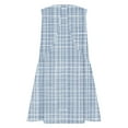 thumbnail image 6 of Sakmal Plus Size Summer Dresses Basic Plaid Comfort Fit Blue Sleeveless Mid-Length Slip Dress, 6 of 7