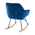 thumbnail image 4 of Nursing Glider Rocking Chair, Toweling Fabric Upholstered Accent Chair Rocker Chair with High Backrest & Armrest, Modern Wood Armchair Single Sofa Chair for Living Room Bedroom Nursery, Navy, 4 of 7