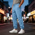 thumbnail image 7 of WULMLEO Men's Jogger Pants with Pockets Drawstring Tapered Athletic Sweatpants for Gym Running Casual Sky Blue L, 7 of 7