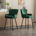 thumbnail image 5 of Dayalane 26" Velvet Bar Stools Set of 2, Modern Wingback Counter Height Stools with Gold Footrest for Kitchen Island, Dining Room, Home Bar, Green, 5 of 7