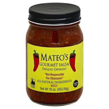 Mateo's Gourmet Salsa, Mild Heat, 16 oz, Glass Jar
