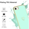 thumbnail image 5 of Daxi for Love iPhone SE 2022/2020 Case, Soft TPU Protective Case, Flexible Electroplating - Mint Green, 5 of 15