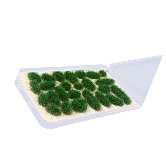 ZheElen 25x Simulation Cluster Green Grass for Train Scenery Decor Accessory Model Landscape Dark Green 6mm 1Set
