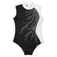 thumbnail image 5 of CHICTRY Girls Sleeveless Shiny Glitters Leotard Gymnastics Outfit Figure Ice Skating Leotard Dance Clothes White 8, 5 of 7