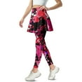 thumbnail image 2 of COEQINE Yoga Skirted Legging for Women Breathable High Waist Tennis Leggings with Skirts Ruffle Pleated Comfy Red Abstract Ink Splashing Print Golf Skort Pants with Pockets, XL, 2 of 7