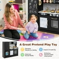 thumbnail image 4 of Costway Kid’s Pretend Play Kitchen Toddler Kitchen Playset with Blackboard Black, 4 of 11