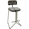 thumbnail image 2 of Outdoor/Indoor Metal Pub Set - Nikki 30" Stool -Beige Striped Fabric-Beige Frame, 2 of 4