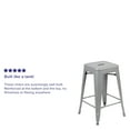 thumbnail image 5 of Flash Furniture Cierra 24" High Metal Counter-Height, Indoor Bar Stool in Silver - Stackable Set of 4, 5 of 14