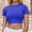 Blue, variant on Duojiaj Women's Casual Short Sleeve Crop T Shirt Round Neck Basic Solid Top For Spring Summer Everyday Wear Women's T-Shirts