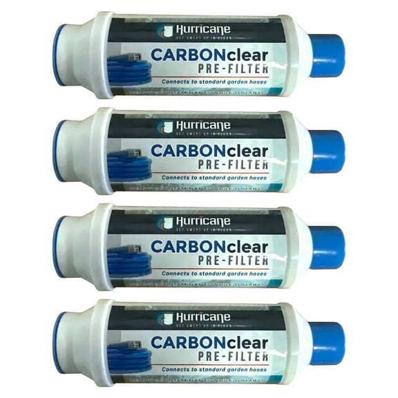 Hurricane Carbon Clear 10000 Gallon Pre Filter for Hot Tub, Pool & Pet Bath (4 Pack)