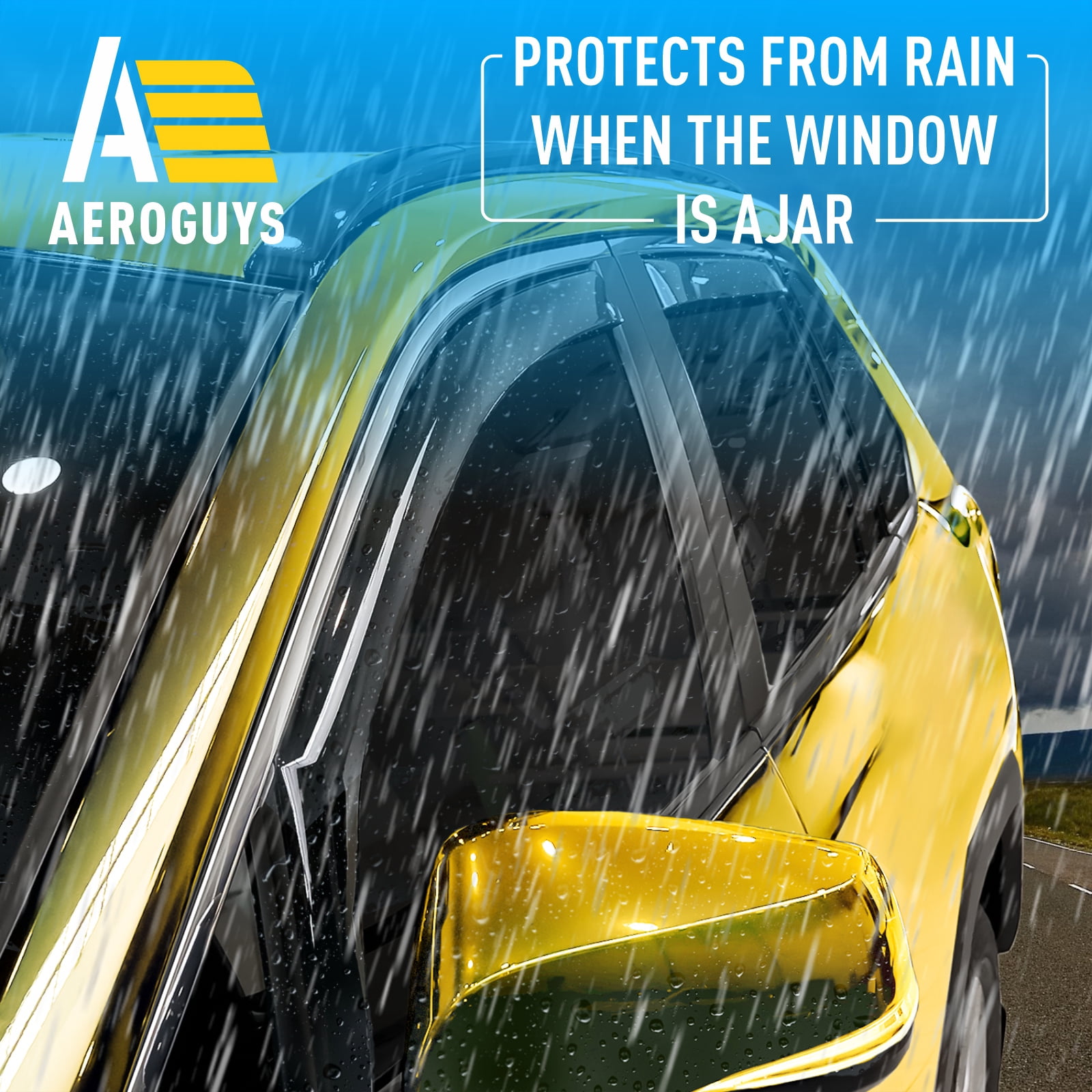 AEROGUYS In-Channel Window Deflectors Extra Durable Window Visors Rain Guards Fit for Toyota RAV4 2019-2025, Sun Visors, Wind Vent Visors, Window vent shades, Exterior Car Accessories - 4 pcs. AG0668