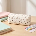 thumbnail image 4 of PYURTEP Cute Pencil Case Large Capacity Pencil Pouch, Heart Bow Print Aesthetic Pencil Bag, Portable Cloth Zipper Pouch for School Supplies, 4 of 8