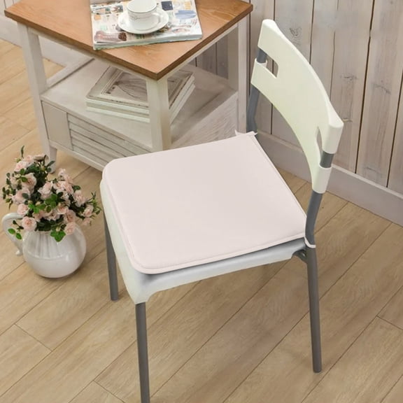 1 Pc Seat Cushion Comfort Chair Pads Square Seat Cushion with Ties Soft Dining Chair Pads Chair Pad Cushions for Kitchen Garden Patio Bistros Outdoor & Indoor Chairs, 15.7x15.7x0.79 Inch, Beige