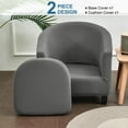 thumbnail image 3 of Housse de Fauteuil Club Ensemble de Pièces Housses de Fauteuil Tub avec Housse de Coussin Housses de Fauteuil en Velours Extensible Housses de Fauteuil Tonneau Rond Doux pour Salon Bar Comptoir Club (Velours), 3 of 8