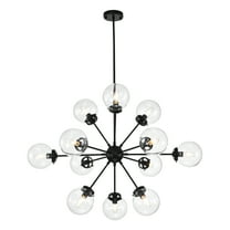 Warehouse of Tiffany Masakee 12-light Sputnik Metal Chandelier with Clear Glass Globe Shades