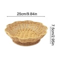 thumbnail image 3 of Hand-Woven Flower-Shaped Storage Basket with High-Legged Base for Kitchen, Fruit, Bread, Snacks, and Home Decor, 25cm Diameter, Yellow, 3 of 6