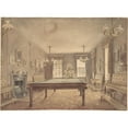 thumbnail image 2 of Reid Turner 18x14 Black Ornate Wood Framed Double Matted Museum Art Print Titled - Interior of the Billiard Room at Lupton House, Devonshire, Designed by George Wrightwick for Sir J.B.Y, 2 of 5