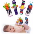 thumbnail image 1 of piezas Calcetines Sonajero y Pulsera,Sonido Estimulante Temprano y Colores Brillantes,Estimulacion Temprana para niños con Sonido y Colores Brillantes,Regalos de Navidad(Verde y azul), 1 of 3