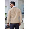 thumbnail image 5 of COOFANDY Men's Crew Neck Sweater Slim Fit Lightweight Sweatshirts Knitted Pullover for Casual Or Dressy Wear, Camel, Large, 5 of 9