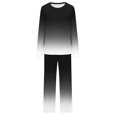 thumbnail image 4 of Hvobtty Ensemble Décontracté pour Femmes Manches Longues Col Rond, Mode Féminine Impression Non Positionnée Col Rond Manches Longues Pantalon Fendu sur le Côté, 4 of 4
