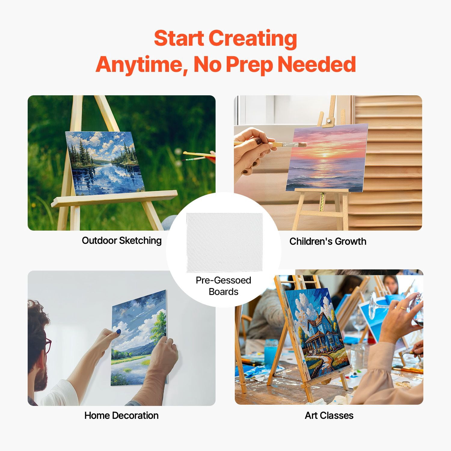 12 Pack 11"x14" White Canvas Boards for Painting, Acrylic Oil Watercolor Sketching, Panels for Kids & Professionals