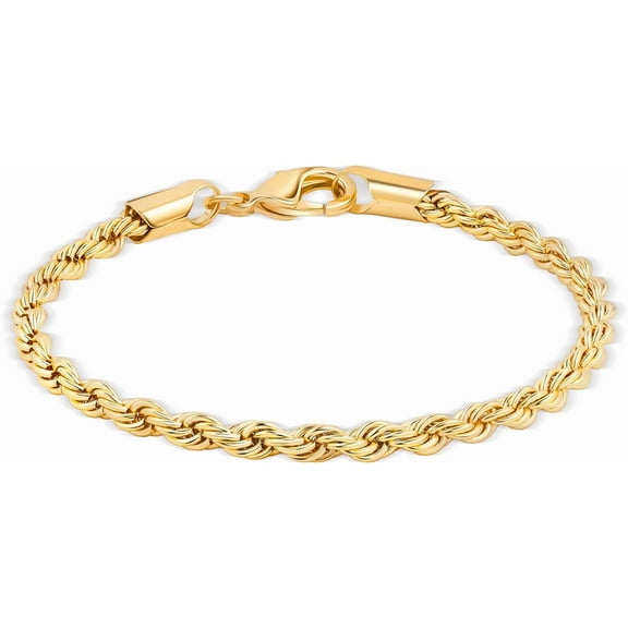 Leander 18K Gold Plated Rope Chain Bracelet - Made In Brazil