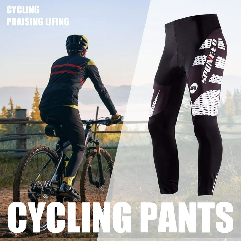  Mens Bike Pants Long 4D Padded Cycling Tights Leggings  Outdoor Riding Bicycle S