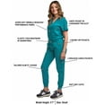 thumbnail image 3 of Green Town Scrubs for Women Scrub Set - Jogger Pant and Tuck-In V-Neck Top, 5 Pockets, Yoga Waistband, Nursing Uniform, 3 of 8
