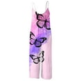 thumbnail image 4 of Women Print Jumpsuit Pajamas Casual Sling Wide Leg Long Pants, 4 of 6