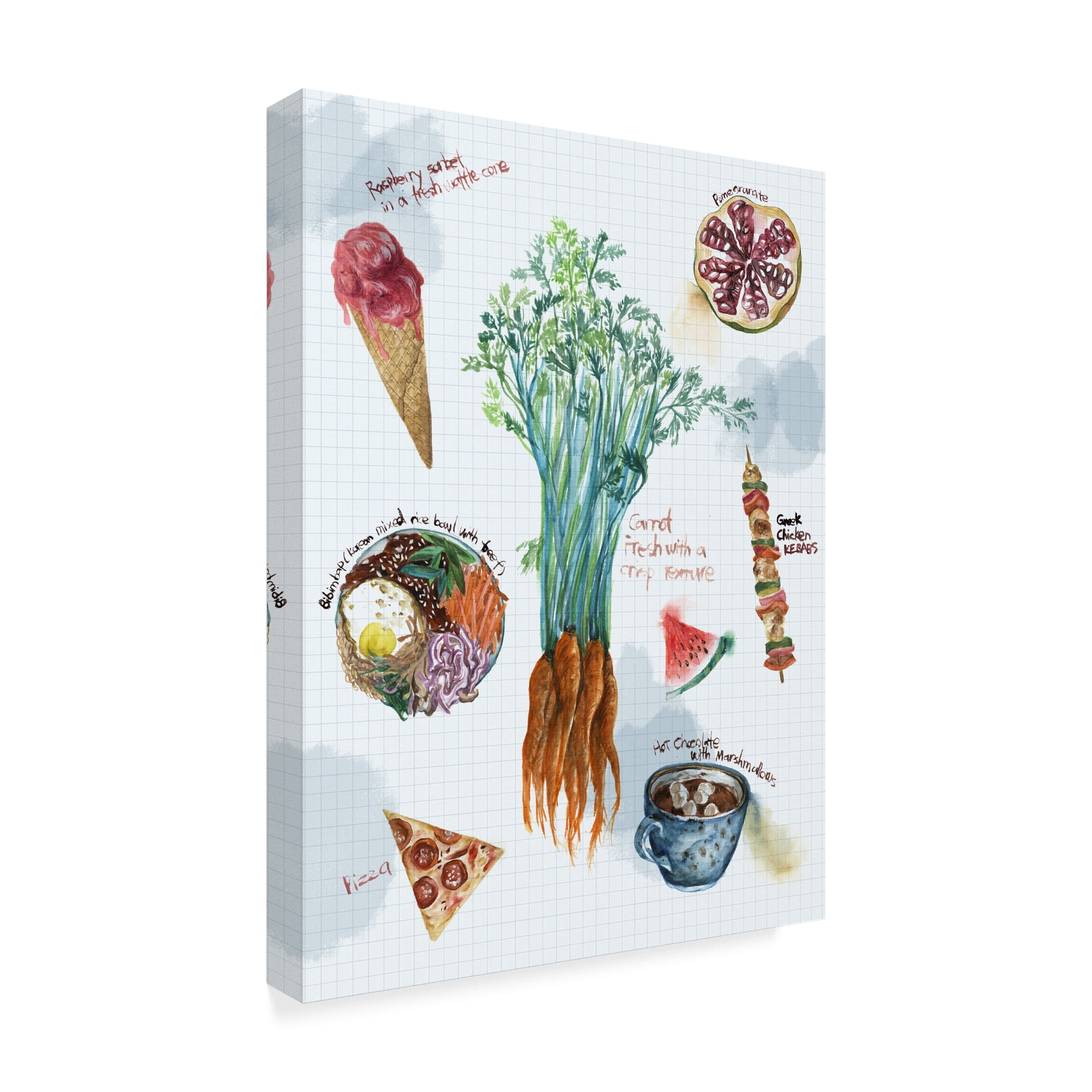 Trademark Fine Art 'Food Sketches I' Canvas Art by Melissa Wang
